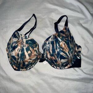 PINK Victoria's Secret Blue and Brown Tie-Dye Bra